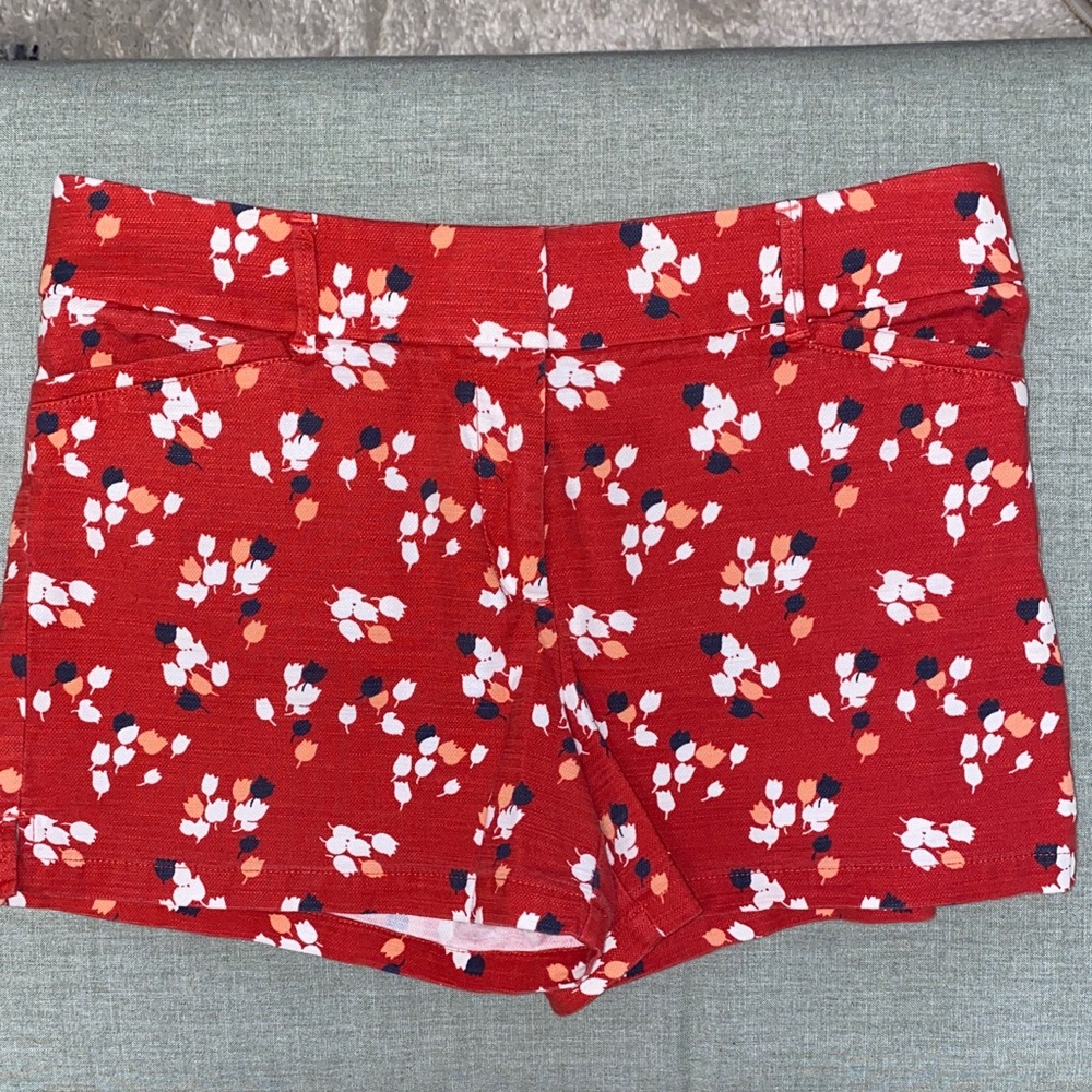 LOFT Red Floral High Waist Women's Shorts